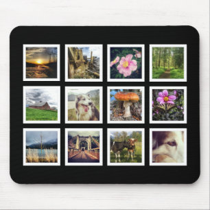 Cool Black and White Instagram Photo Collage Mouse Pad