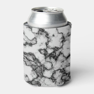 COOL Black and White Marble Pattern Can Cooler