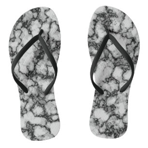 COOL Black and White Marble Pattern Jandals