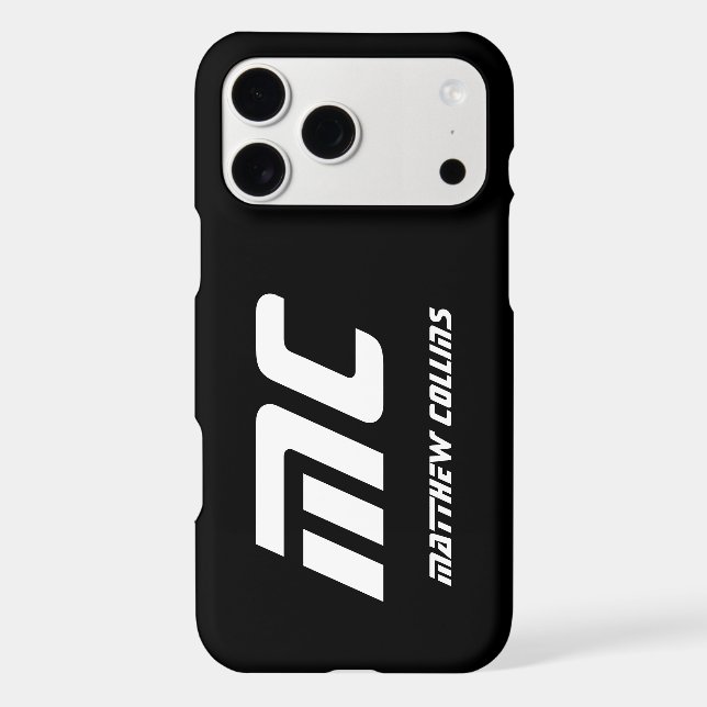Cool Black and White Modern Personalised Monogram (Back)