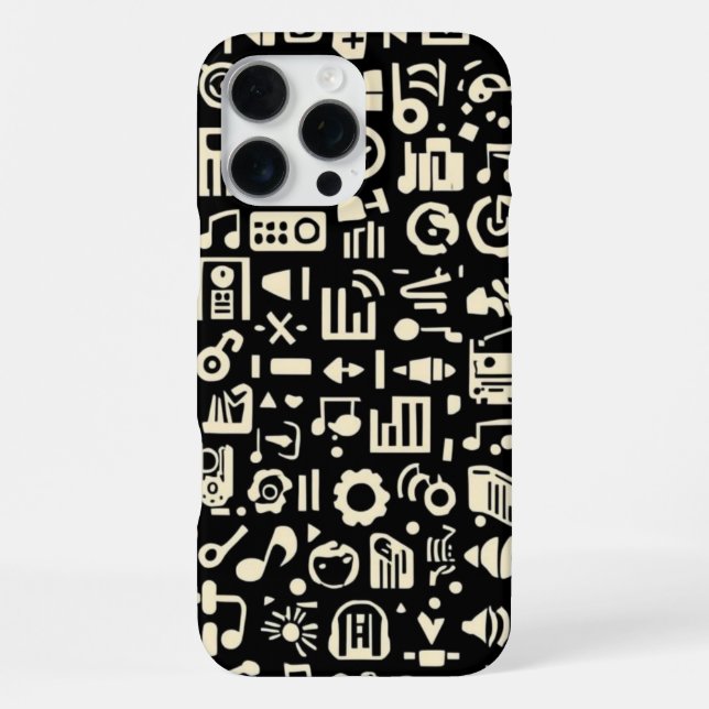Cool Black and White Pattern for Music Lovers iPhone Case (Back)
