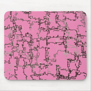 COOL Black and White Pattern over Pink Mouse Pad
