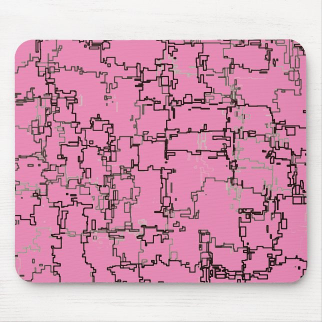 COOL Black and White Pattern over Pink Mouse Pad (Front)