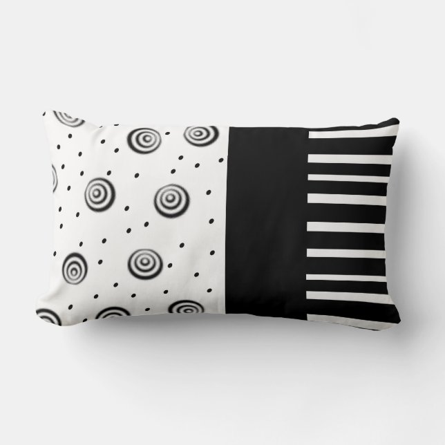 cool black and white pillow  modern chic (Front)