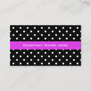 cool black and white  polka dots  business ca card