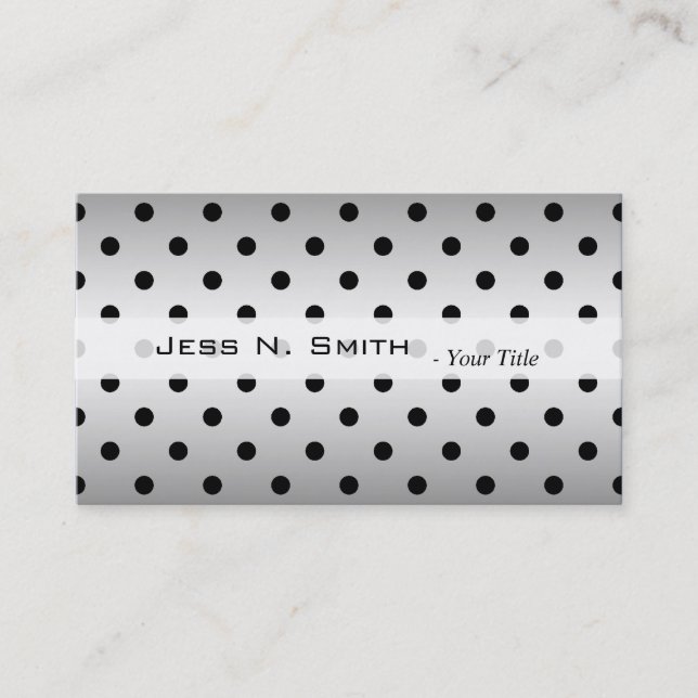 Cool black and white polka dots profile cards (Front)