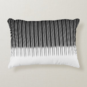Cool Black and White Striped Pattern Decorative Cushion