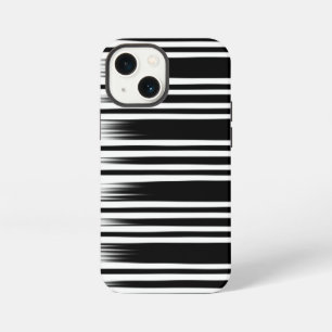 Cool Black and White Striped Pattern iPhone 13 Mini Case
