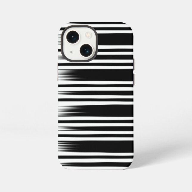 Cool Black and White Striped Pattern iPhone Case (Back)