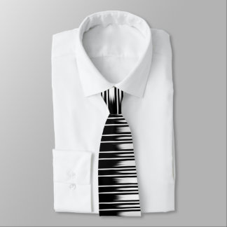 Cool Black and White Striped Pattern Tie