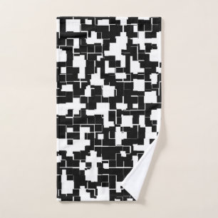 Cool Black and White Trendy Stylish Pattern Hand Towel
