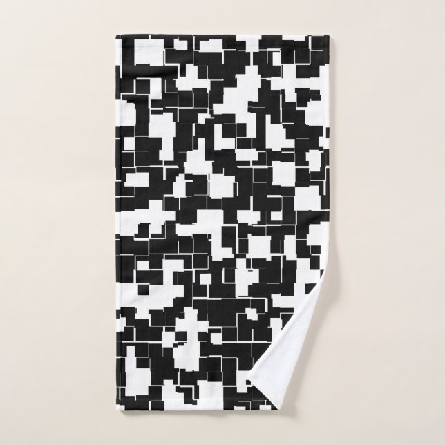 Cool Black and White Trendy Stylish Pattern Hand Towel (Hand Towel)