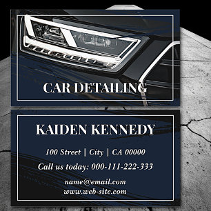 Cool Black Car Service Detailing Photo Template Business Card