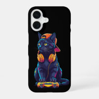 Cool Black Cat Gamer Halloween Spooky Design