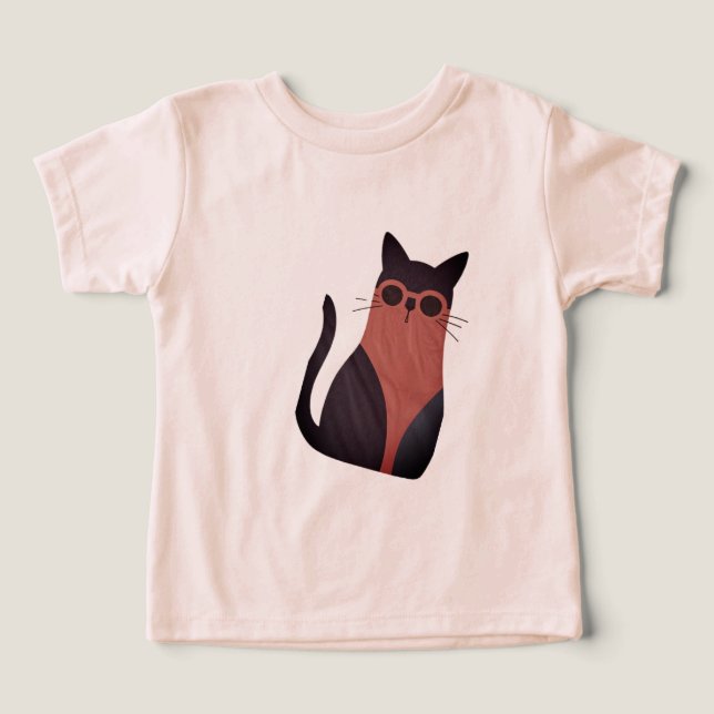 Cool Black Cat T-Shirt (Design Front)