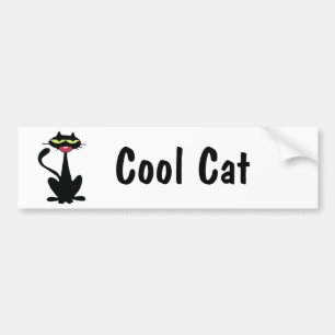 Cool Black Cat with big Red Nose Bumper Sticker
