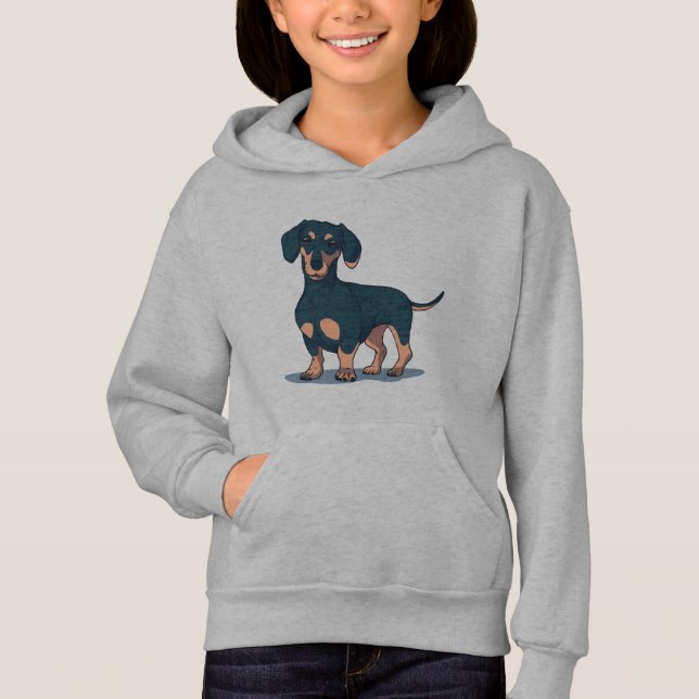 Cool Black Dachshund Dog Design (Front)