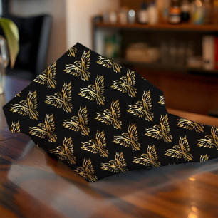 Cool Black & Gold Phoenix Bird Tribal Tattoo Style Tissue Paper