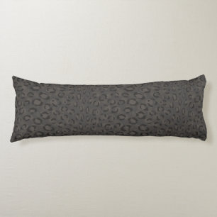 Cool black grey cheetah print monogram body cushion
