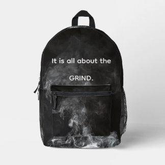 Cool Black Grindset Gym Men Printed Backpack