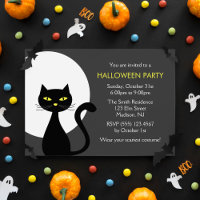 Cool Black Halloween Cat Party