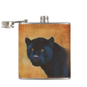 Cool Black Jaguar Panther Wildlife Big Cat Hip Flask