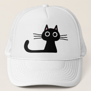 Cool Black Kitty Cat   Fun Feline Design Unisex Trucker Hat