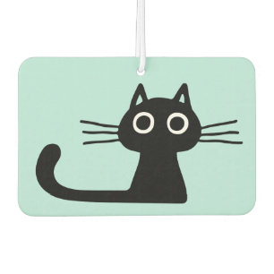 Cool Black Kitty Cat   Whimsical Animal Art Car Air Freshener