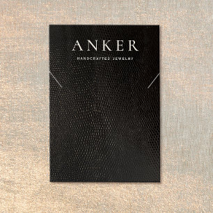 Cool Black Leather Necklace Bracelet Display Business Card