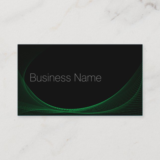 Cool Black & Light Green Wireframe - Business Card (Front)
