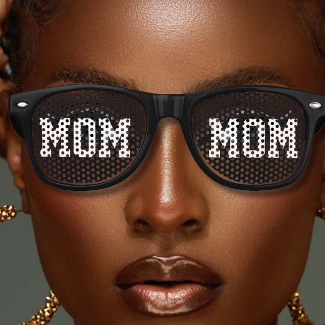 Cool Black Mum Mama Mother's Day Retro Sunglasses (black and white bold letter mom retro sunglasses)