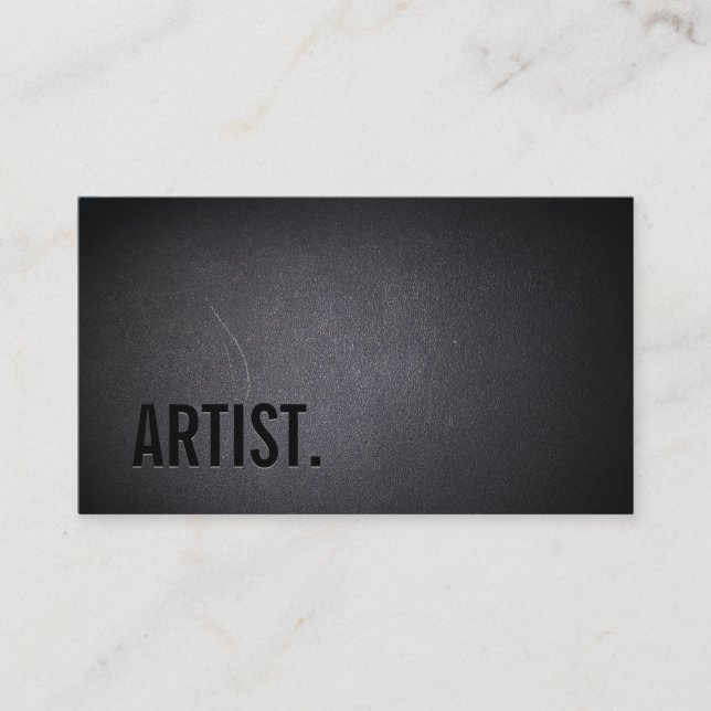 Cool Black Out Artist Dark Business Card (Front)