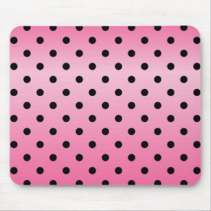 cool black polka dots in shinning pink background mouse pad