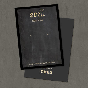 Cool Black Rustic Edgy Earring Display Card