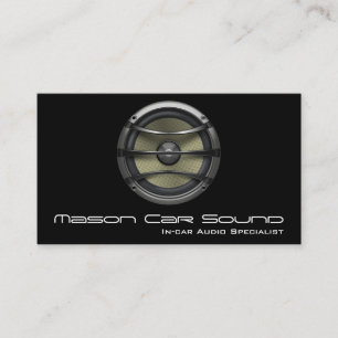 Cool Black Speaker Audio Technician Business Card
