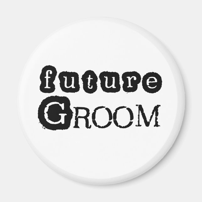 Cool Black Text Future Groom Magnet (Front)