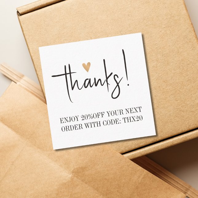 Cool Black White Elegant Thank You Card Coupon (Creator Uploaded)