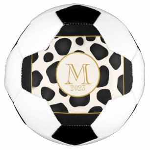Cool Black & White & Gold 2023 Monogram Soccer Ball