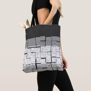 Cool Black White Grey Pattern Tote Bag