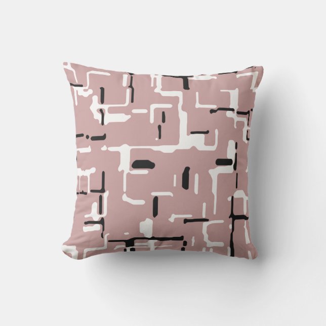 Cool Black White Pink Pattern Cushion (Front)