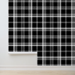 Cool Black white plaid tiled pattern Wallpaper