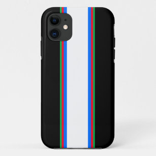 Cool Black White Red Green Blue Racing Stripes Case-Mate iPhone Case