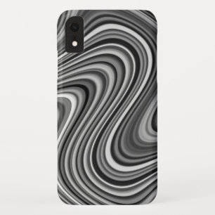 COOL Black White Silver Grey Curvy Line Pattern Case-Mate iPhone Case