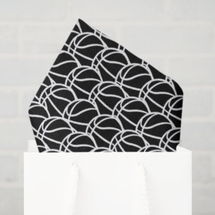 Cool black white tiled Basketball sports Tissue Paper