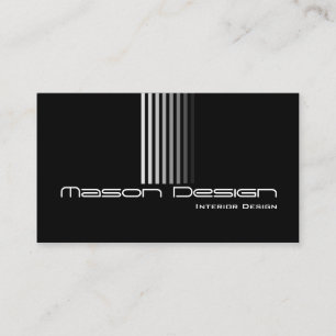 Cool Black with Grey Stripes - Business Card