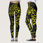 Cool Black Yellow Abstract Animal Print Pattern<br><div class="desc">These modern bold leggings feature an eye-catching abstract animal print with striking yellow tiger stripes on a black background. Perfect for those with attitude, they’re ideal for teen wild parties, sports, running, jogging, yoga, or casual everyday wear. Made for comfort and style, these leggings add a bold touch to any...</div>