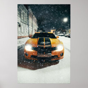 Cool Black Yellow Sports Car Poster