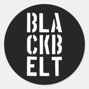 Cool Blackbelt Martial Arts Gift Bold Black Belt  Classic Round Sticker
