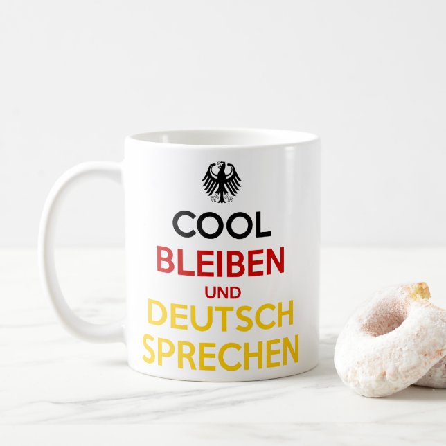 Cool Bleiben und Deutsch Sprechen Coffee Mug (With Donut)