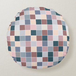 Cool Blocks, Elegant Colors Round Cushion
